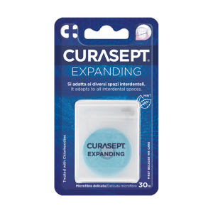 Curasept Floss Expanding 30m – Expanding Dental Floss for Gentle Deep Cleaning