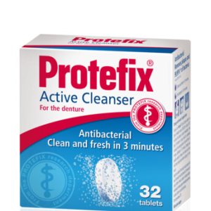 Protefix Active Cleanser Tablets – 32 Effervescent Tabs for Denture Hygiene