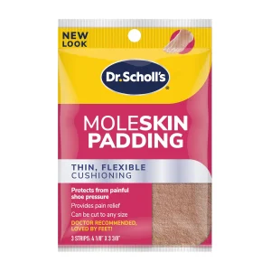 Dr Scholl’s Moleskin Plus 3 Strips – Cushioning Protection for Foot Friction & Shoe Rubbing