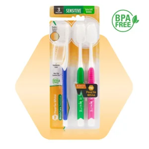 Pearlie White Sensitive Triple Pack – Extra Soft Bristles for Gentle Everyday Brushing