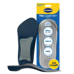 Dr Scholl’s Tri-Comfort Insoles – Targeted Cushioning for Heel, Arch & Ball of Foot Support